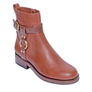 Bernardo Tyra Moto Boot 6M Brown Leather Buckle Bootie NIB New